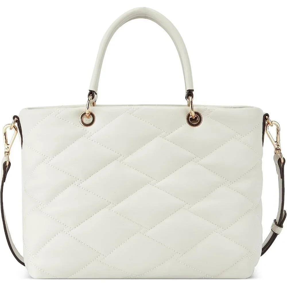 Women's Leather Satchel Bag Soft Quilt Convertible Crossbody Elegant Functional